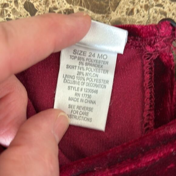 Perfectly Dressed | Girls Baby Burgundy Red Formal Dress - Picture 8 of 15